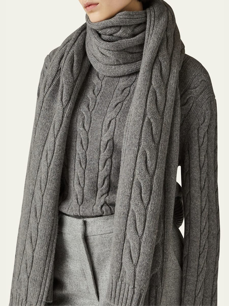 Loro Piana Cashmere Cable Knit Scarf outlook