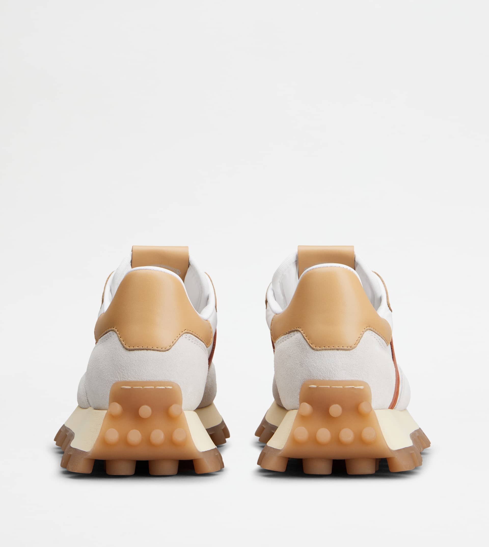 SNEAKERS TOD'S 1T IN SUEDE AND FABRIC - WHITE, BEIGE, ORANGE - 3