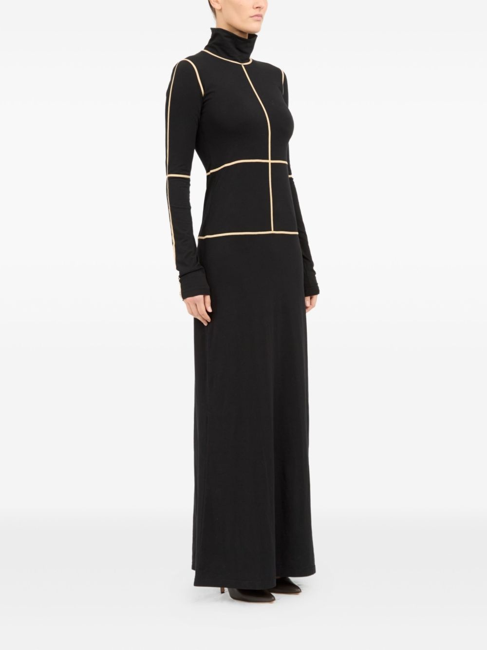 panelled turtleneck dress - 3