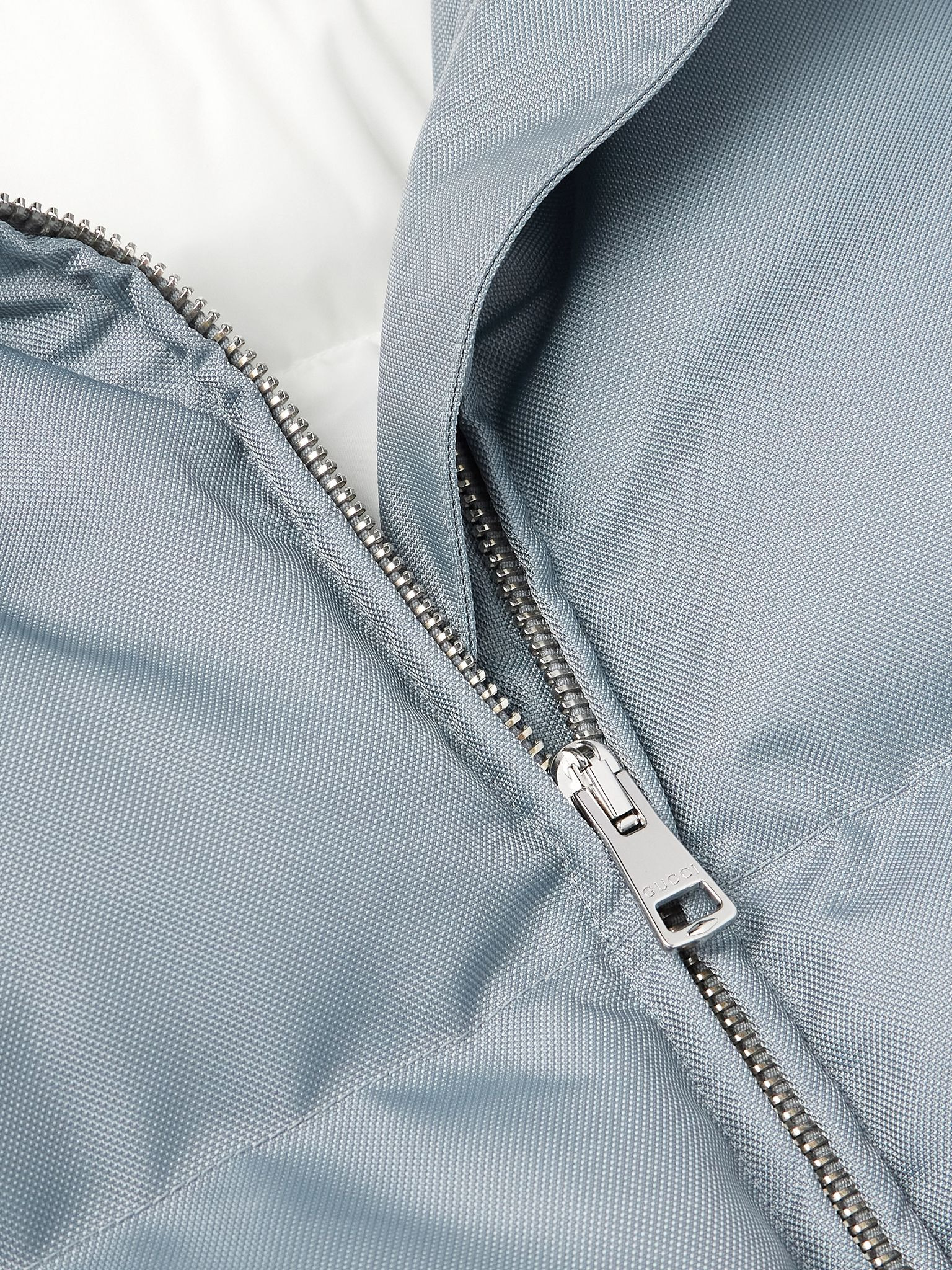 Quilted Logo-Jacquard Nylon Hooded Down Jacket Light blue - 4