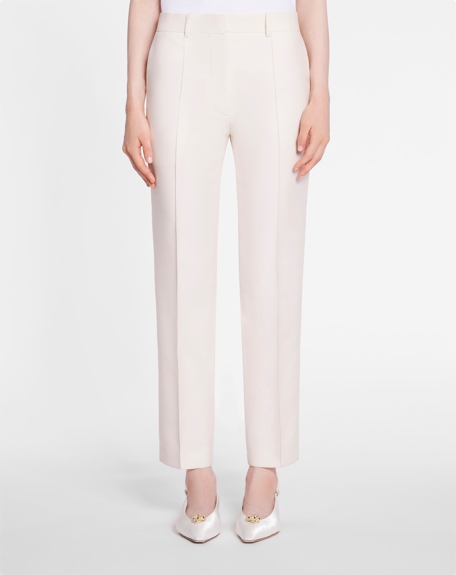 TAPERED TAILORED PANTS IN WOOL & SILK - 3