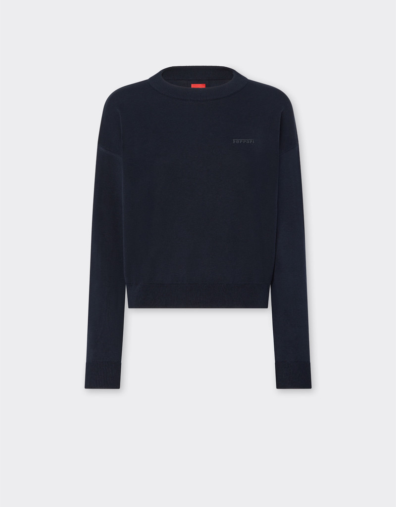 Cotton and silk long sleeve sweater 1