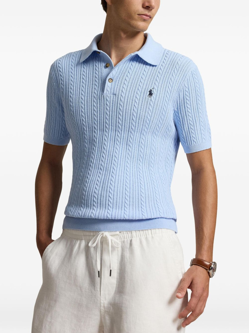 cable-knit polo shirt 3
