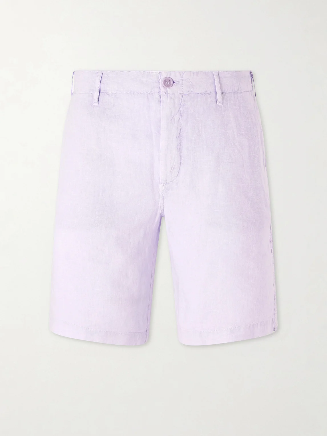 Straight-Leg Garment-Dyed Linen Shorts - 1