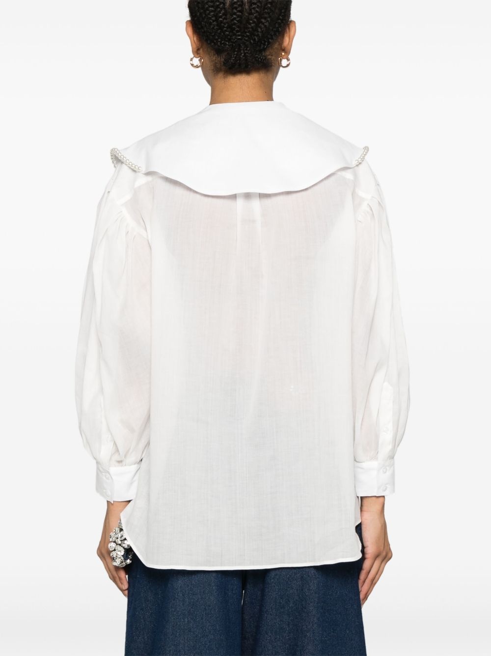 sailor-collar puff-sleeves shirt - 4