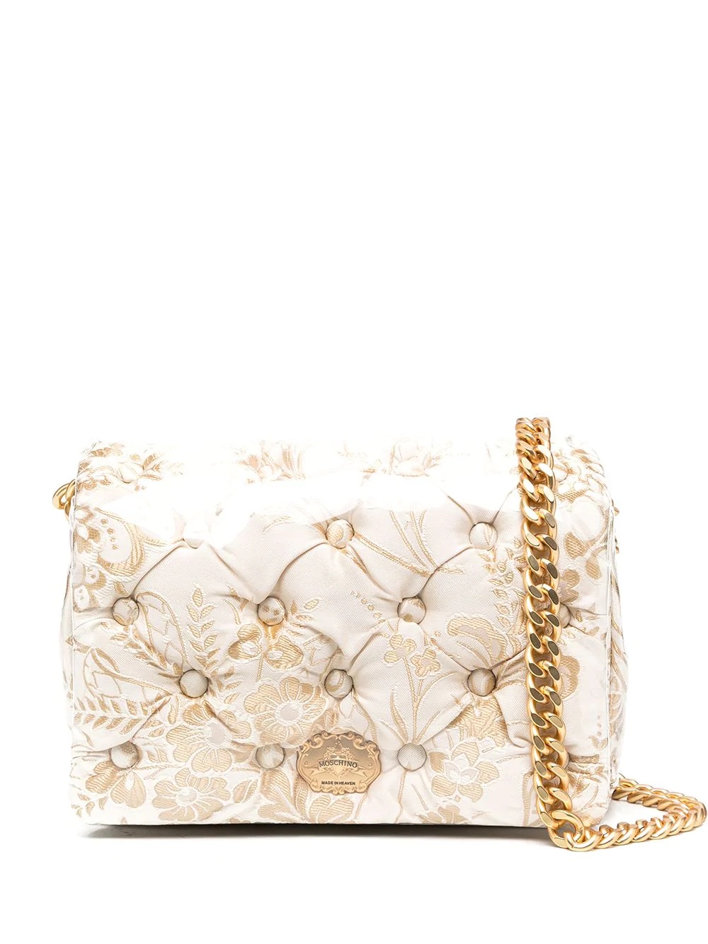 quilted jacquard shoulder bag - 1