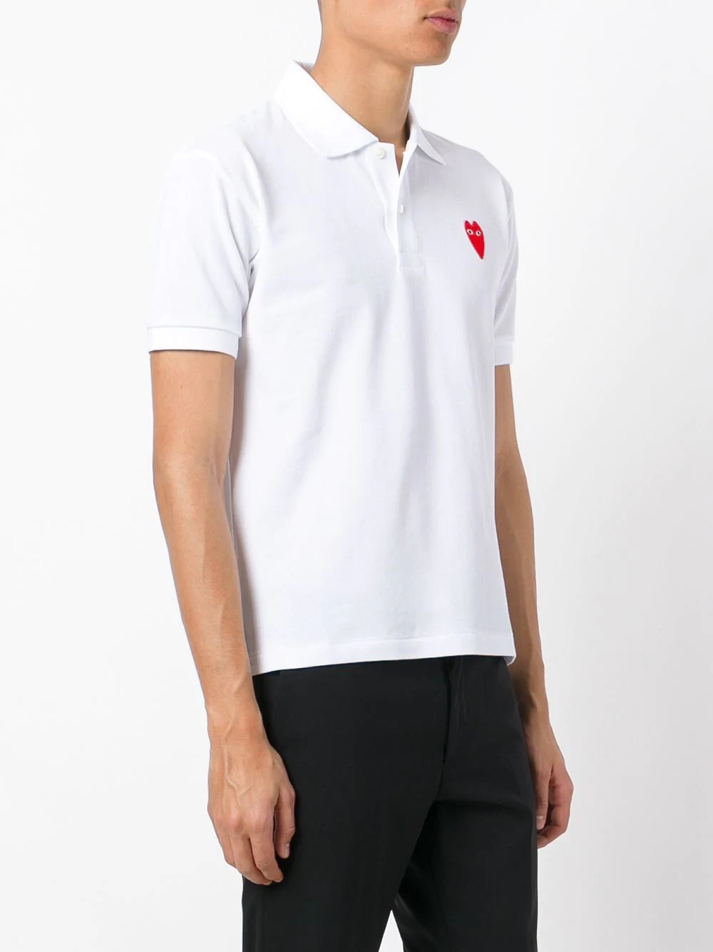 embroidered heart polo shirt - 3