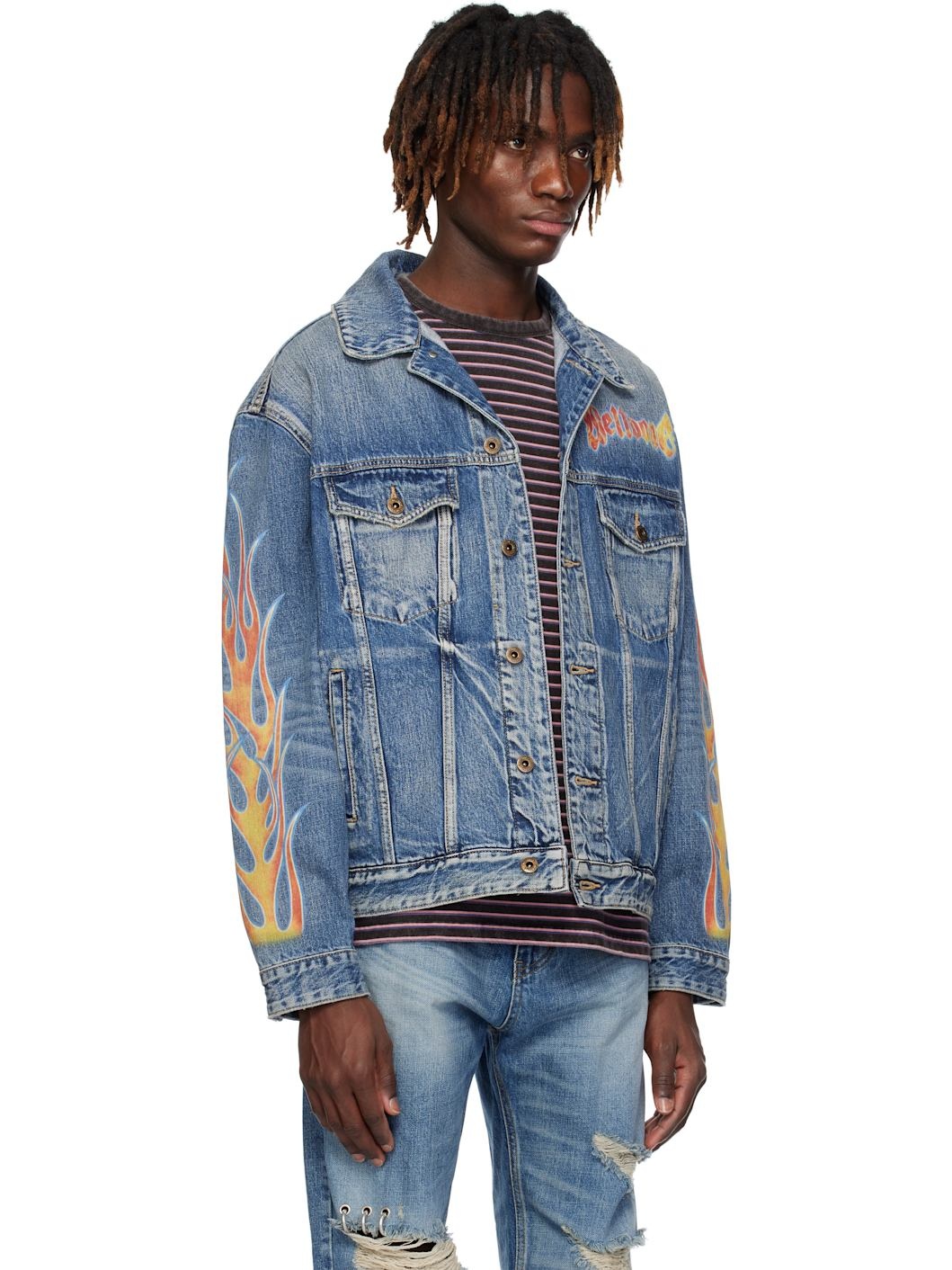 Blue Blaze Logo Denim Jacket - 2