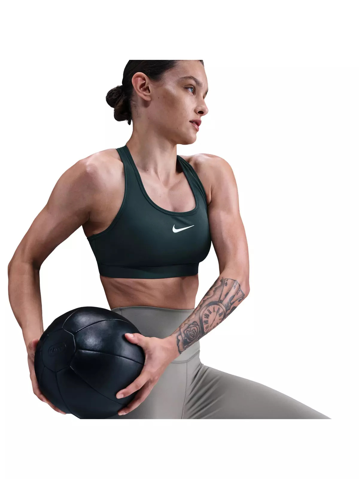 Women's Swoosh Medium Support Padded Sports Bra - Green - 3