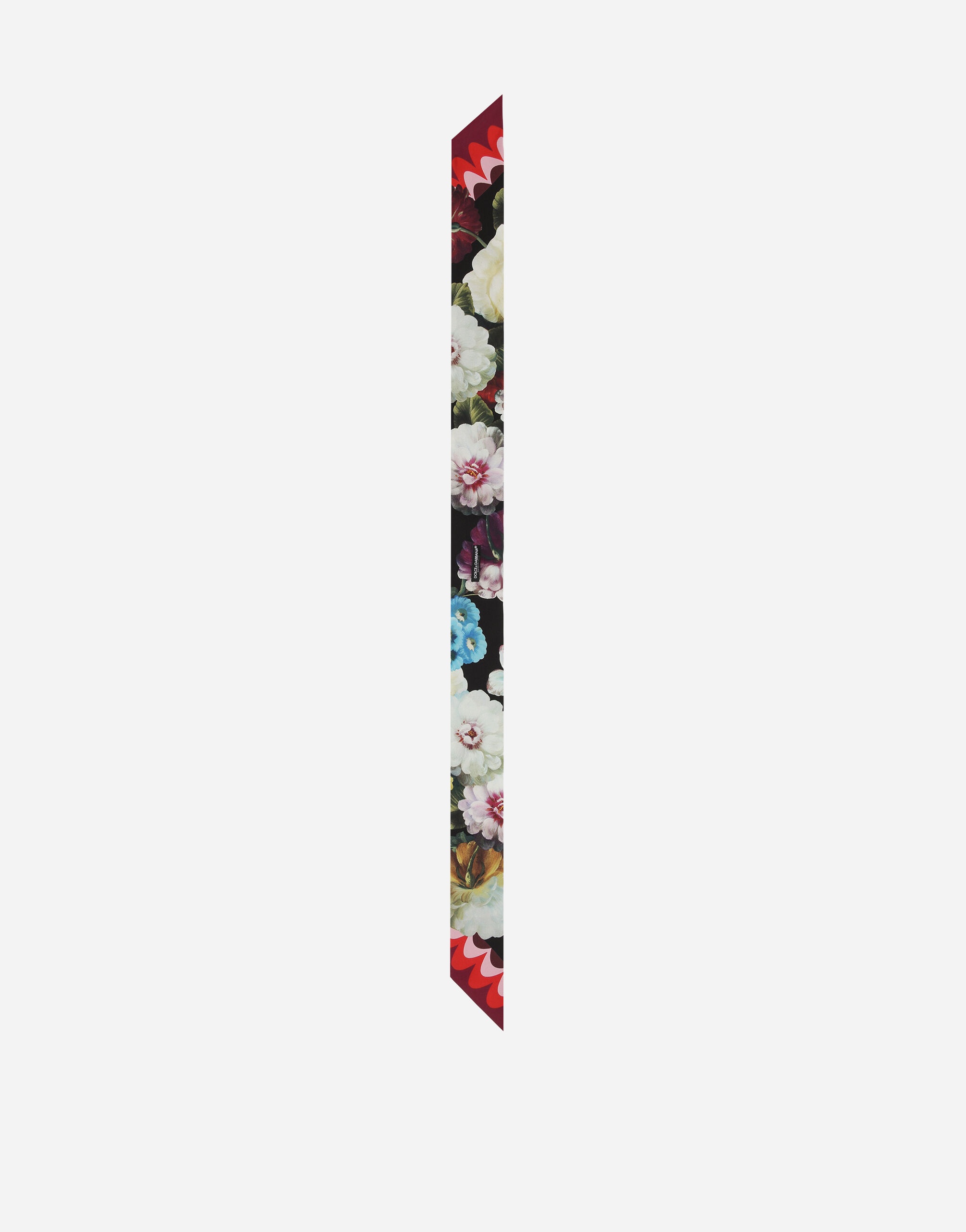 Silk twill headscarf with nocturnal flower print (6 x 100) - 2