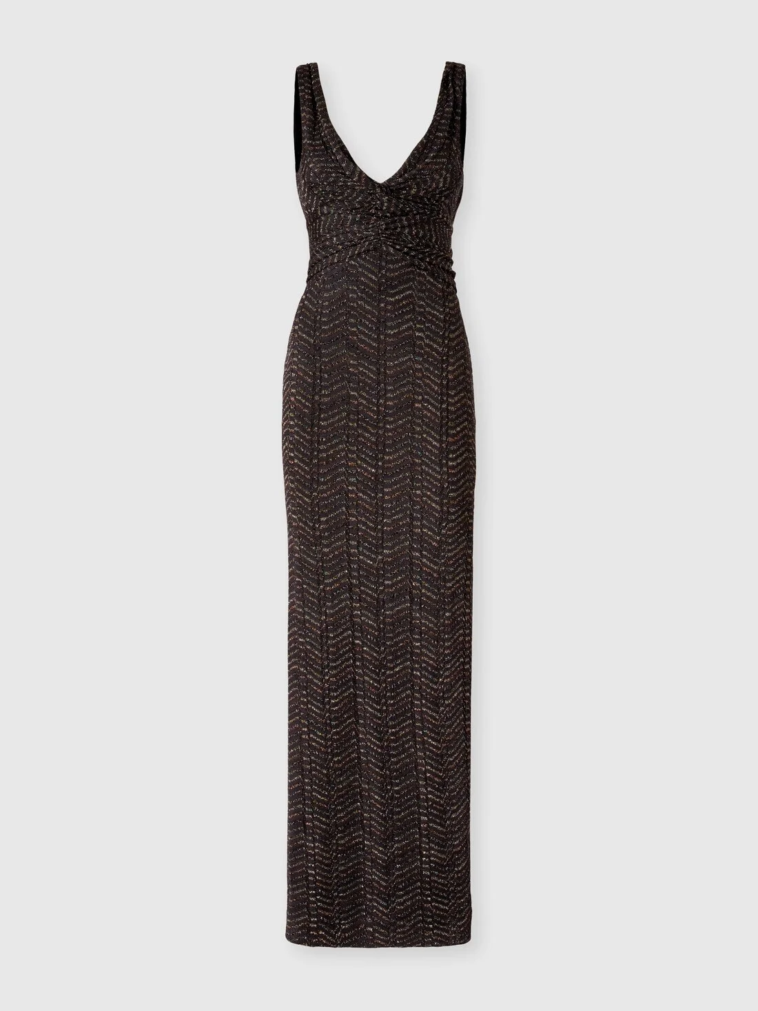 Long dress in lamé viscose with Greek key motif - 1