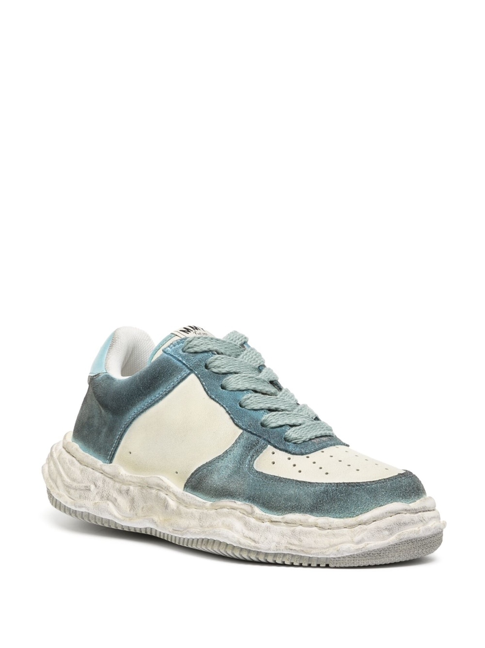 Wayne distressed-effect low-top leather sneakers - 2