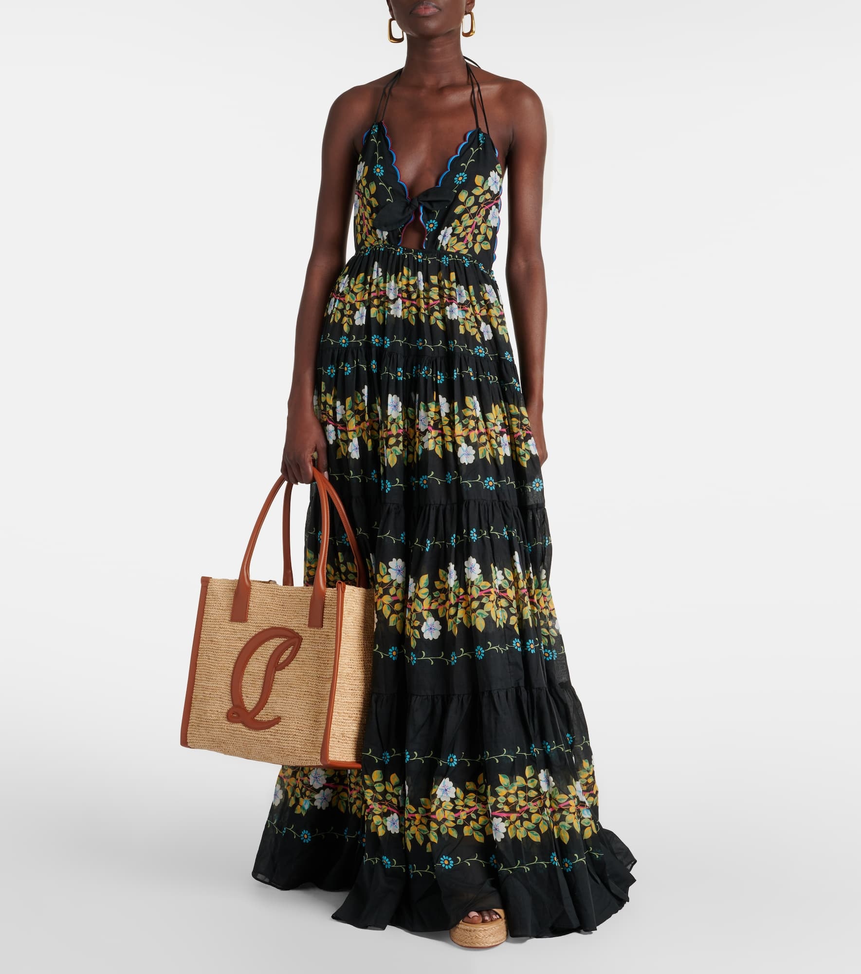 By My Side E/W Large raffia tote bag - 5