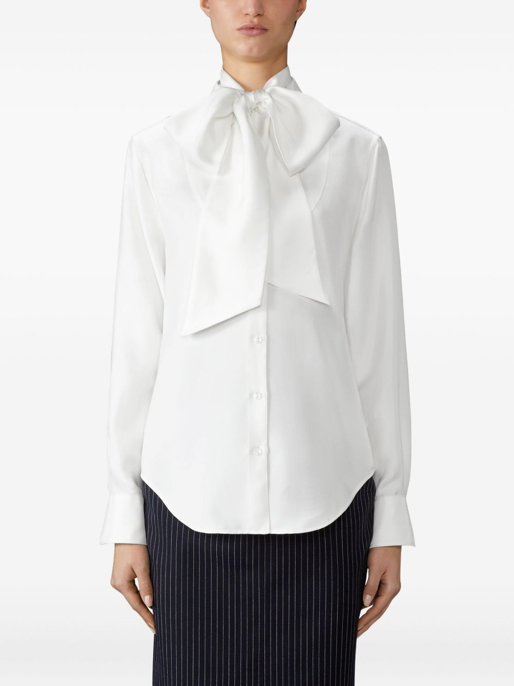 detachable-collar bow shirt - 4