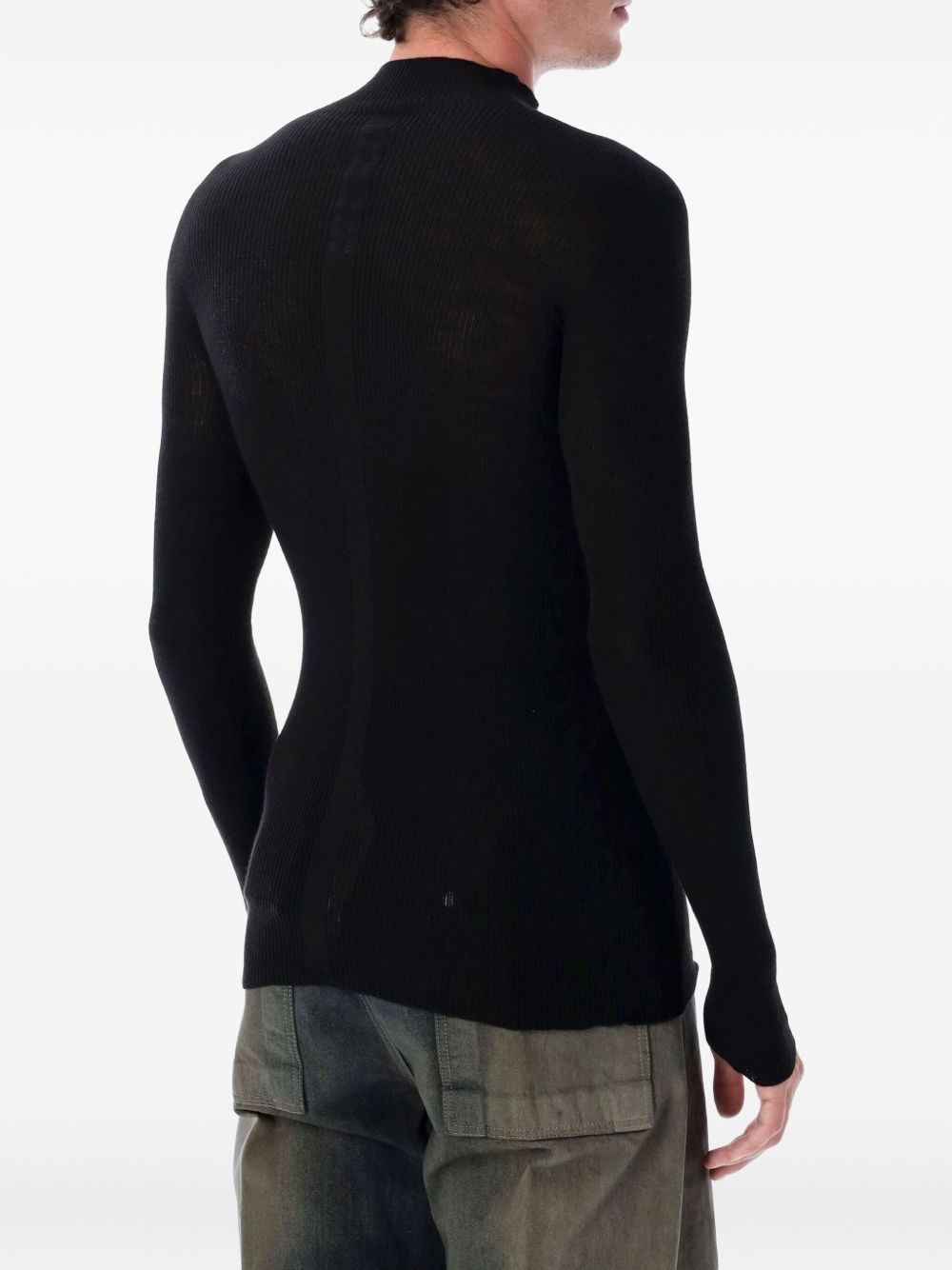 ribbed mock-neck sweater - 2