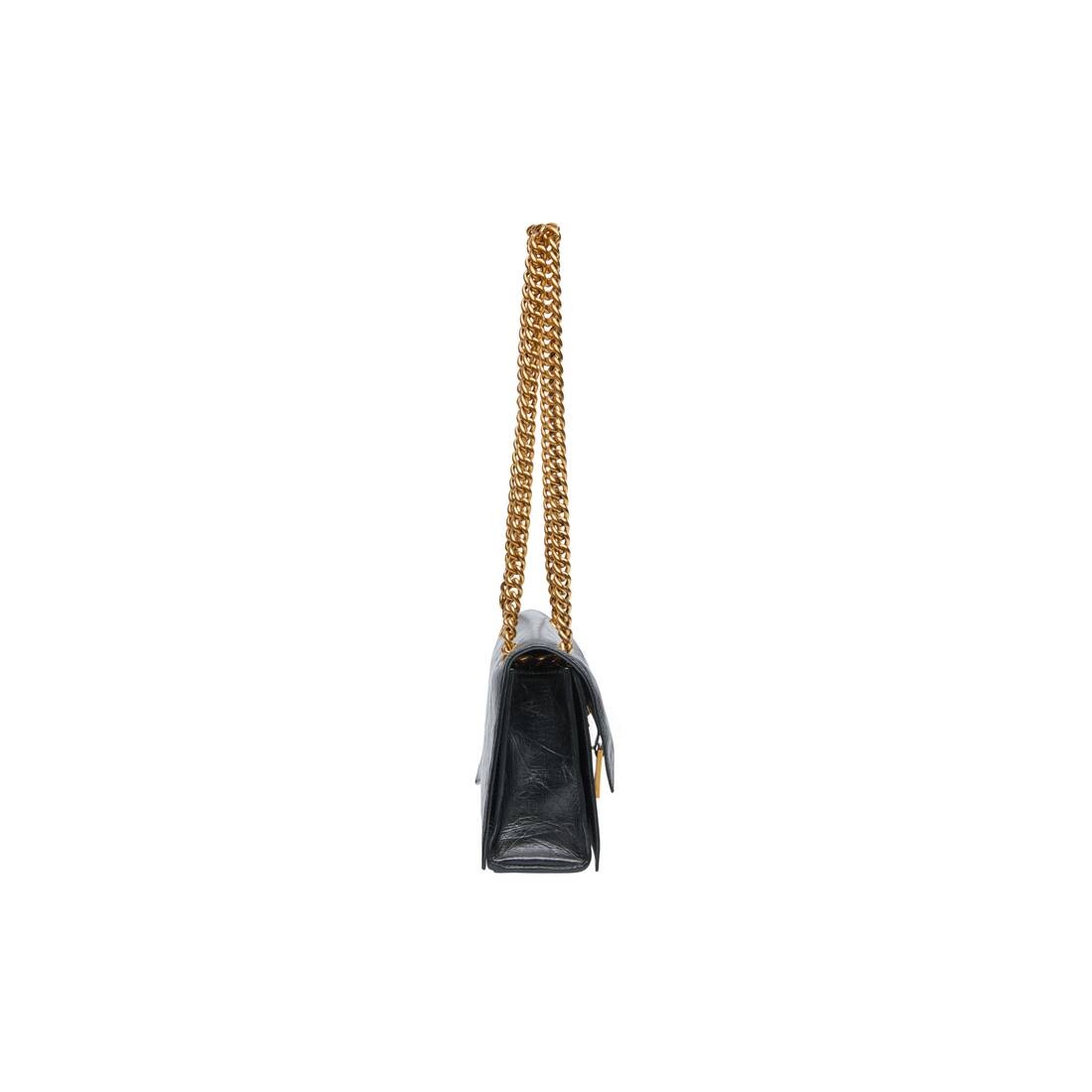 BALENCIAGA Women's Crush Small Chain Bag in Black | REVERSIBLE
