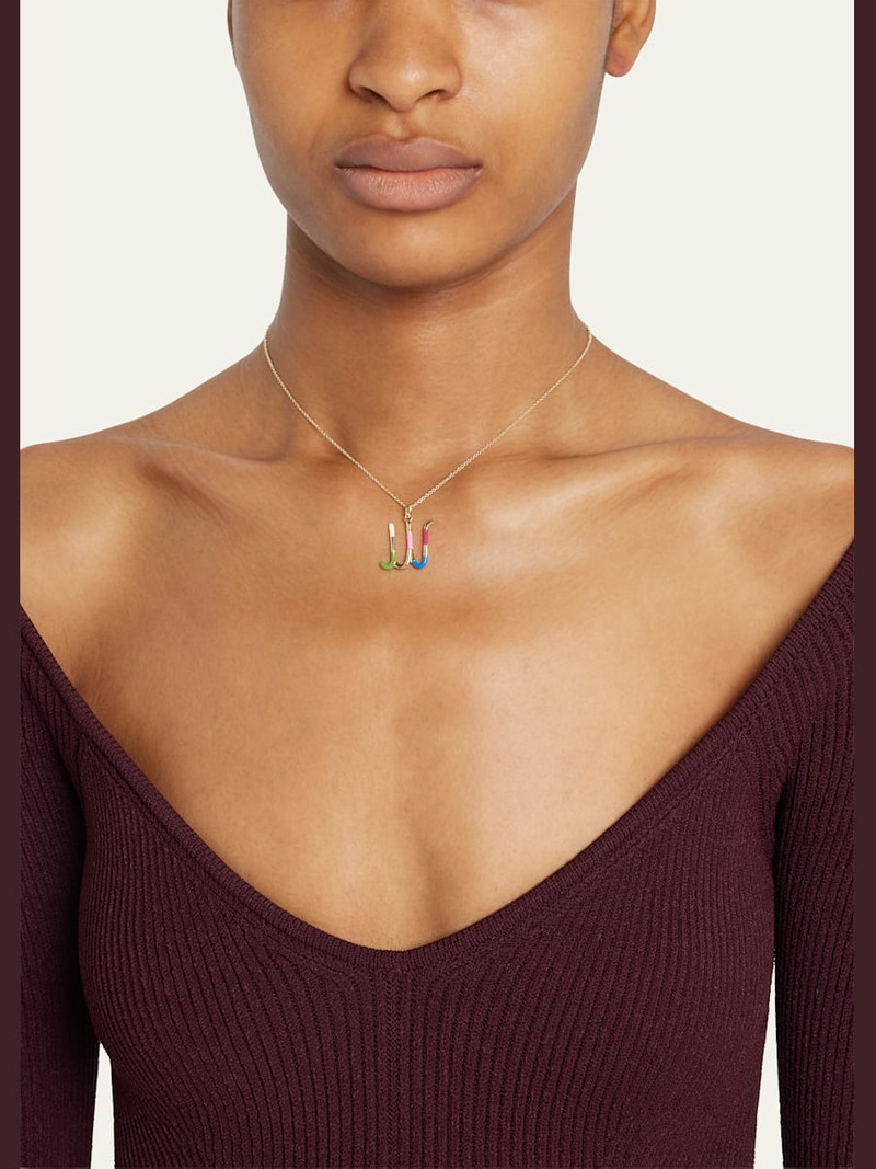 BEA BONGIASCA Enamel Letter Necklace outlook