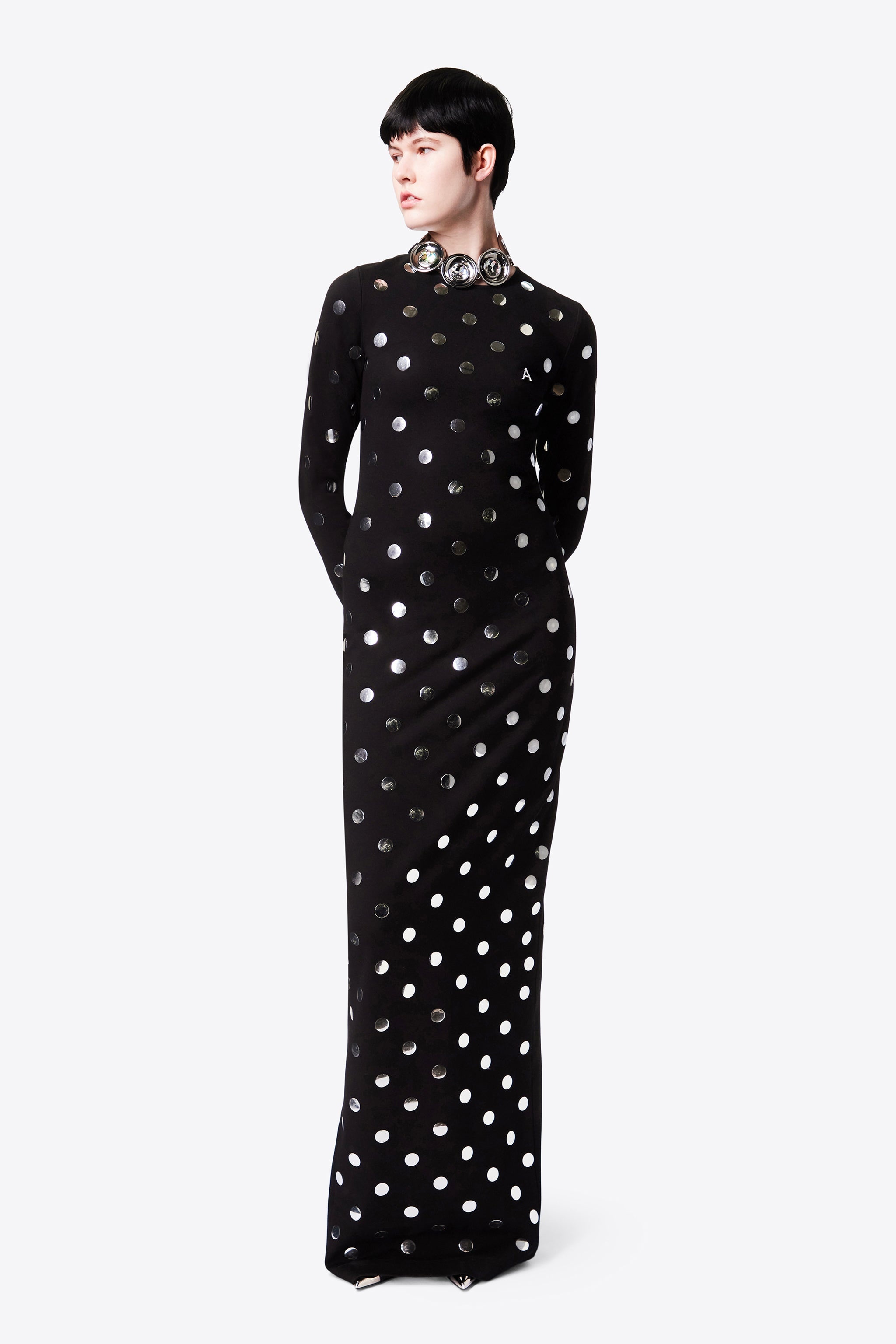 POLKA DOT LONG SLEEVE GOWN - 3