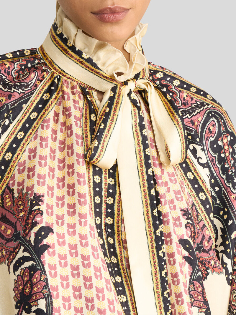 Etro SILK TWILL BLOUSE WITH SILK SCARF AND FLORAL GEOMETRIC MOTIF outlook