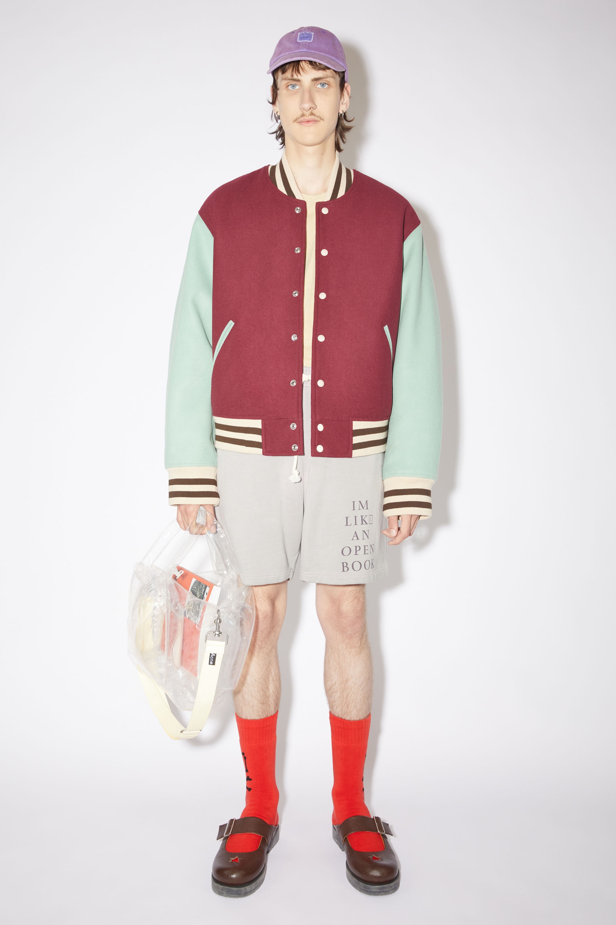 Wool blend jacket - Wine red - 2