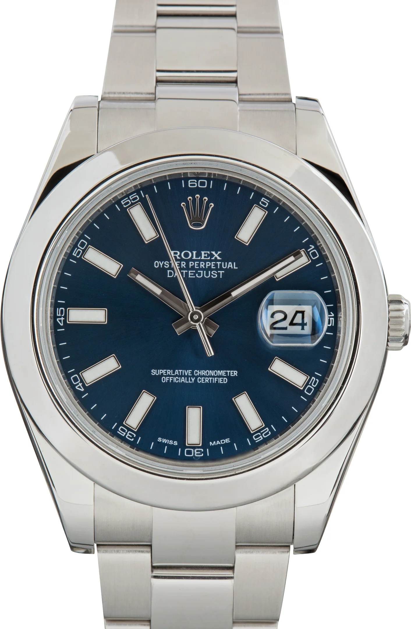 Used Stainless Steel Rolex Datejust II Ref 116300 Blue Dial - 1