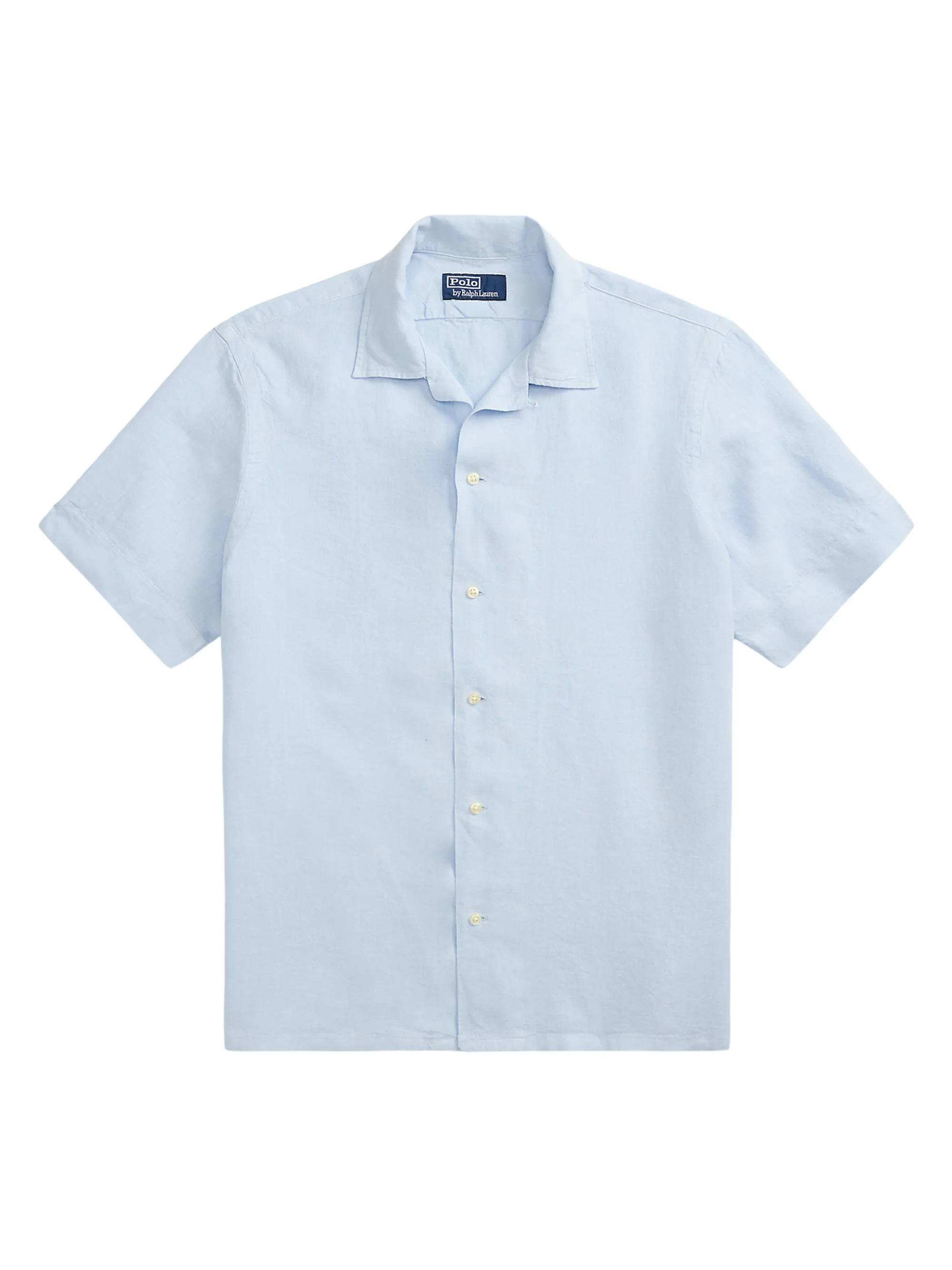 Men's Classic-Fit Linen Camp Shirt - Office Blue - 1