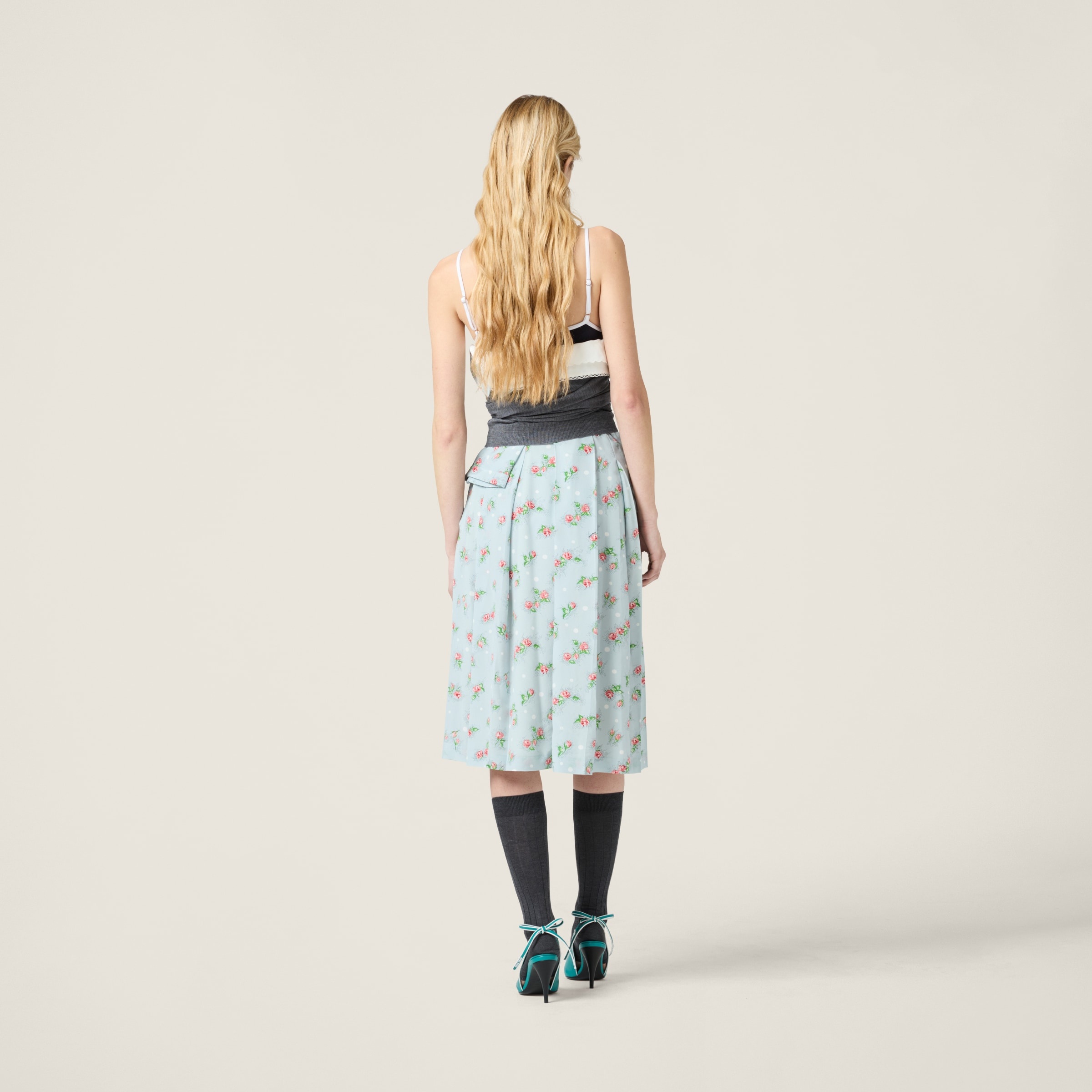 Printed marocain dress - 3