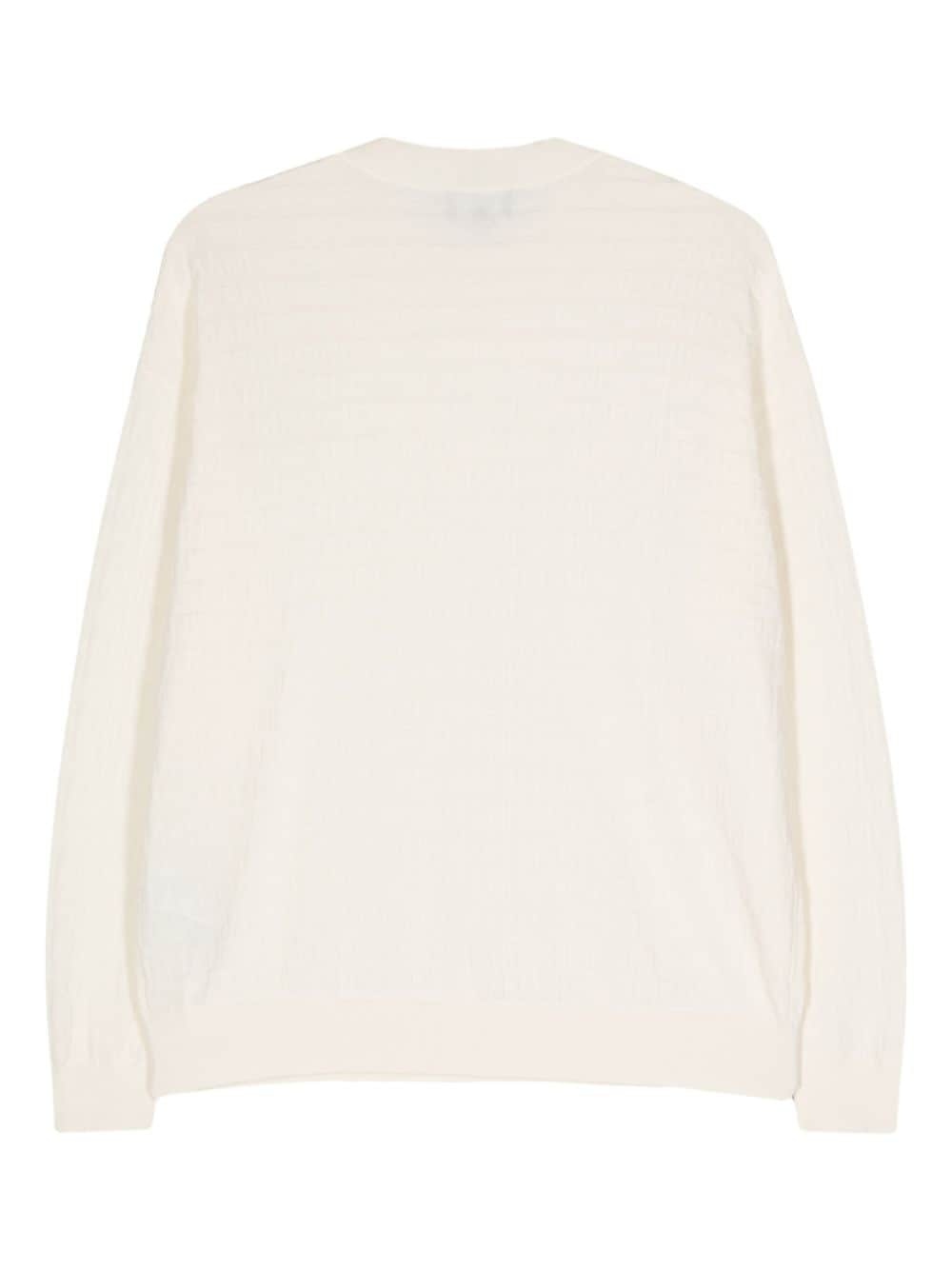 logo-jacquard cotton jumper - 2