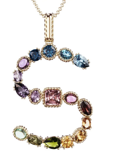 Dolce & Gabbana 18kt yellow gold initial S gemstone necklace outlook