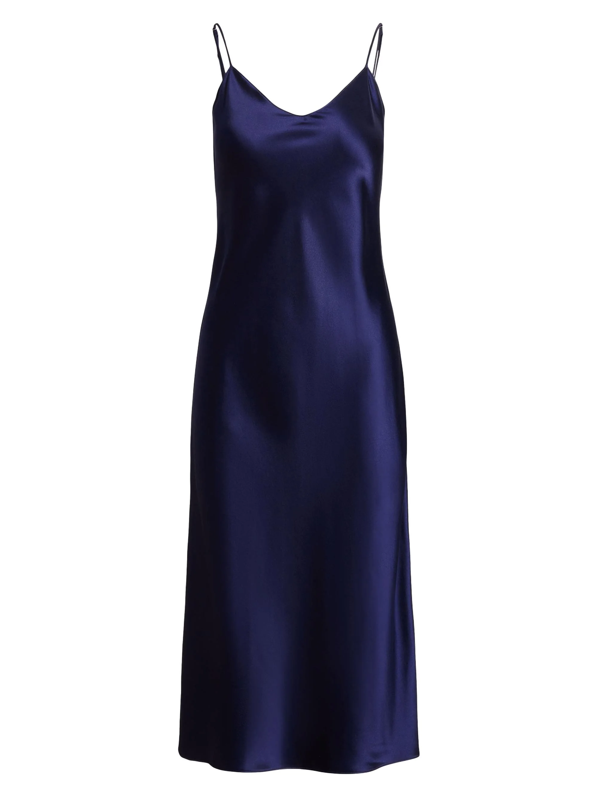 Women's Sleeveless Silk Midi-Dress - Newport Navy - 1