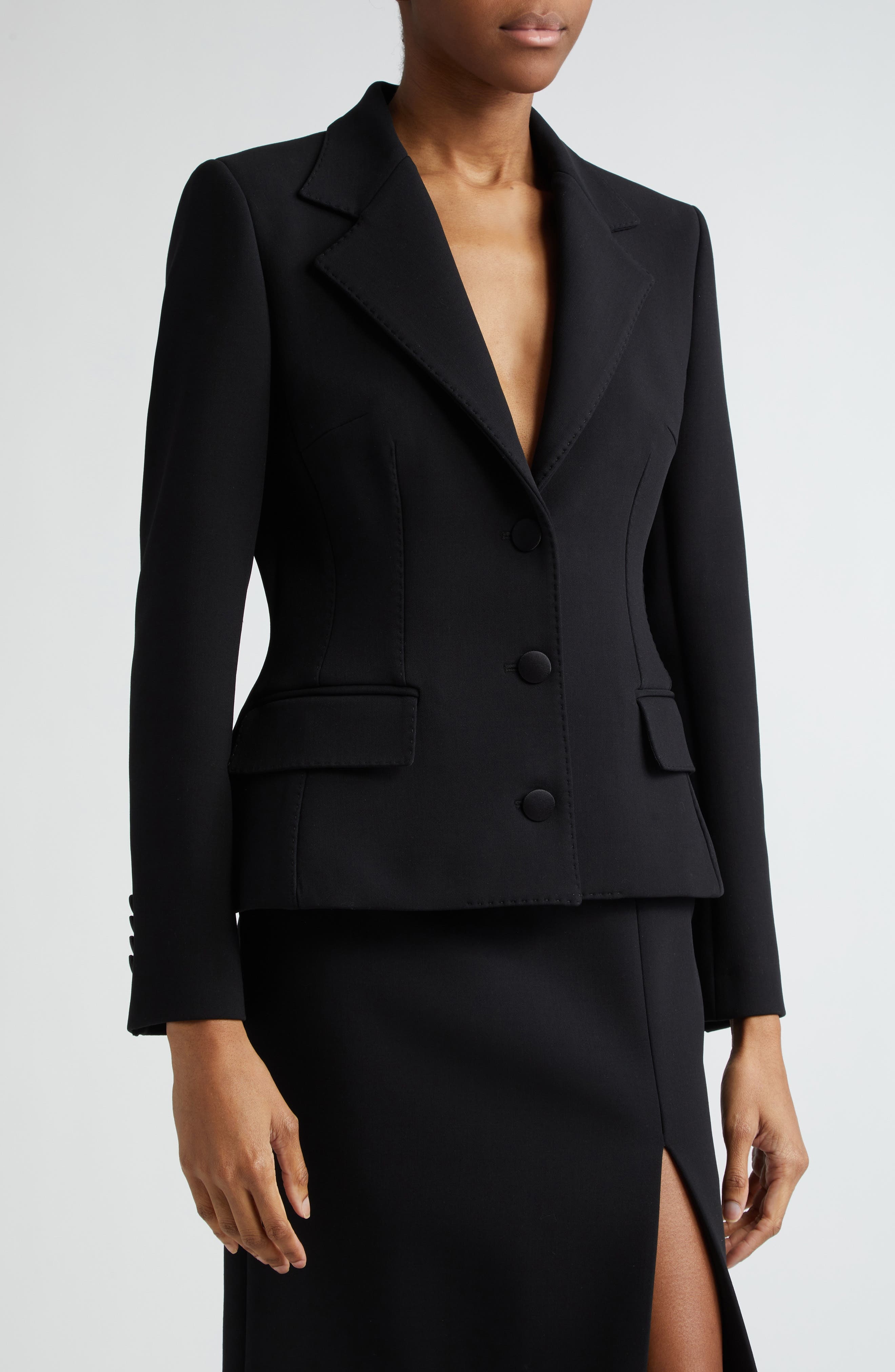 Single Breasted Wool Blazer - 5