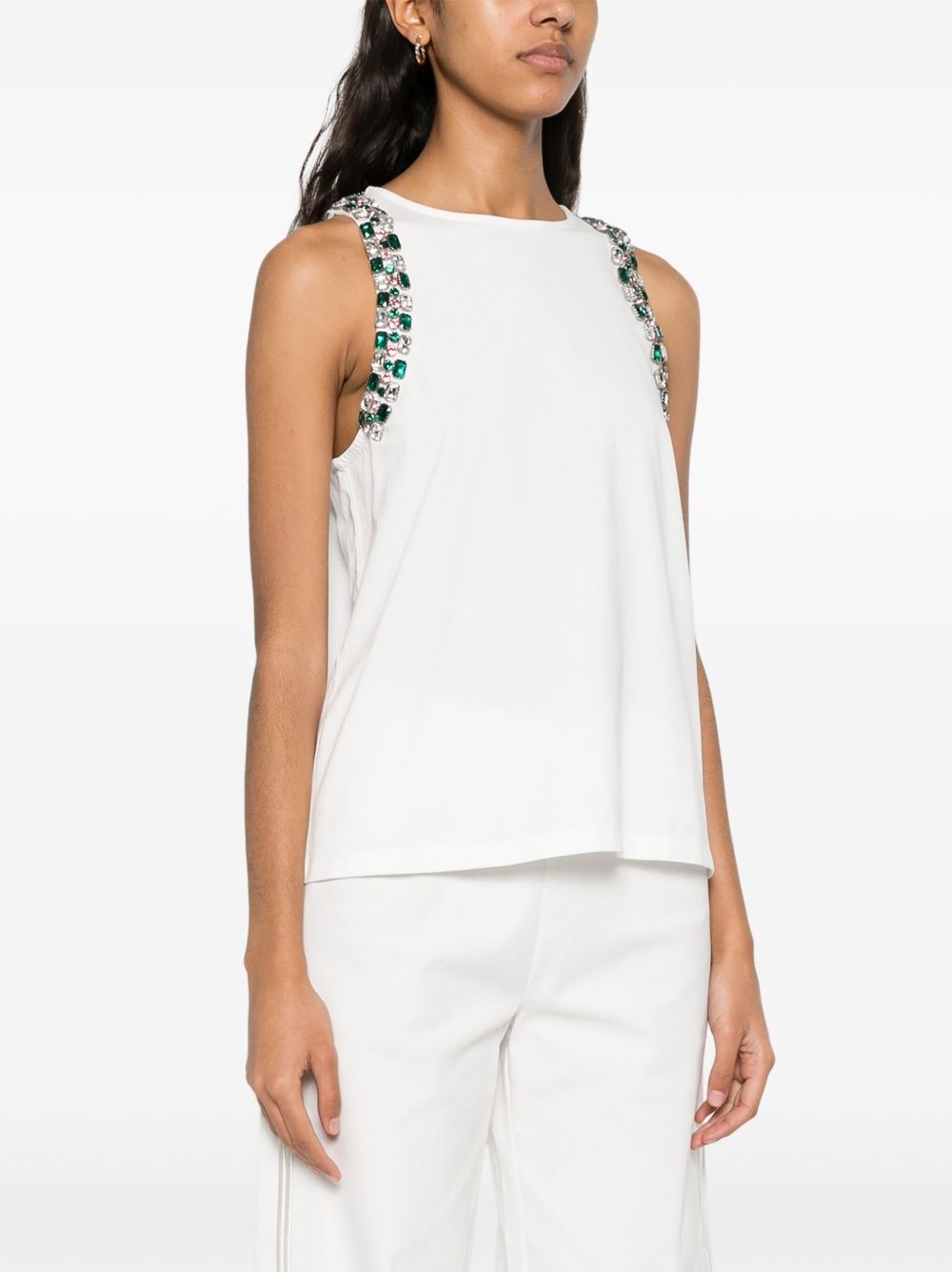 crystal-embellished tank top - 3