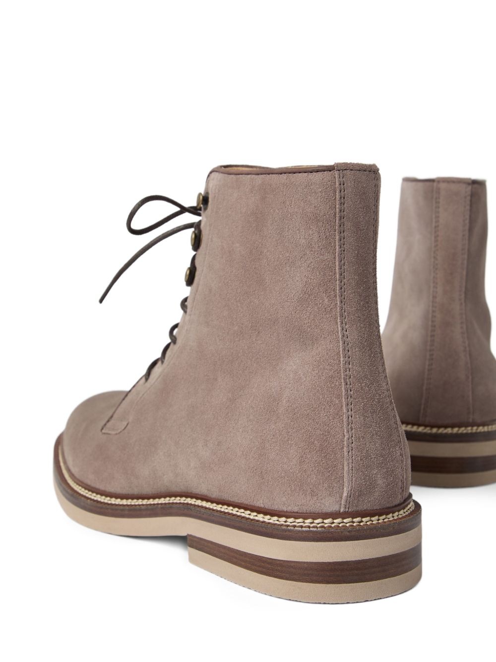 lace-up suede boots - 4