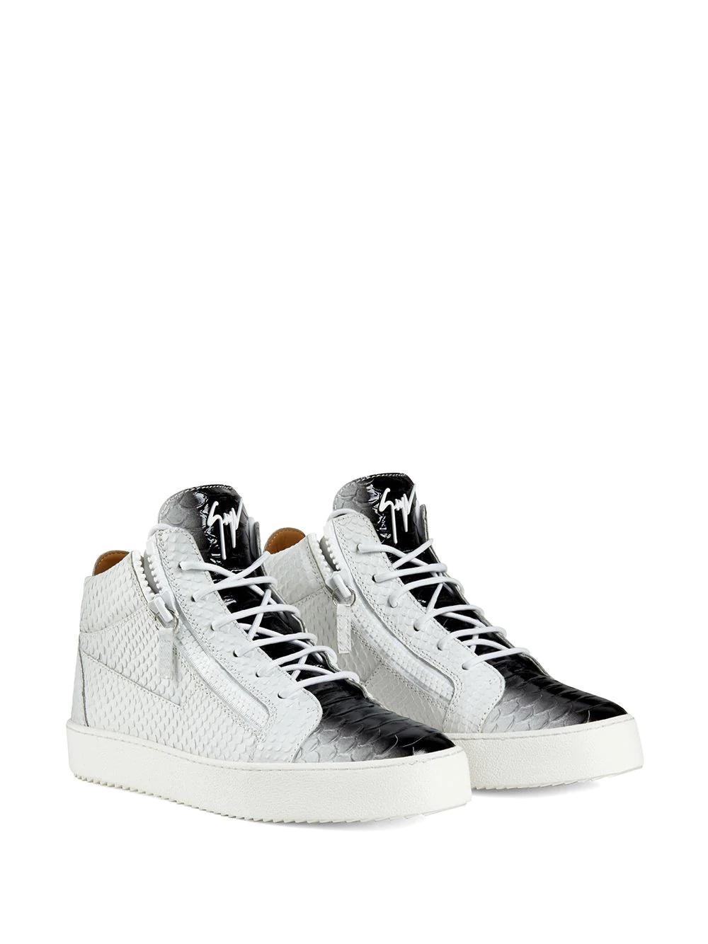 Kriss snakeskin-effect mid-top sneakers - 2