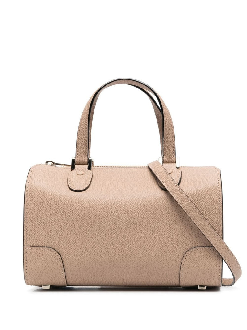 grained-texture leather tote bag 1