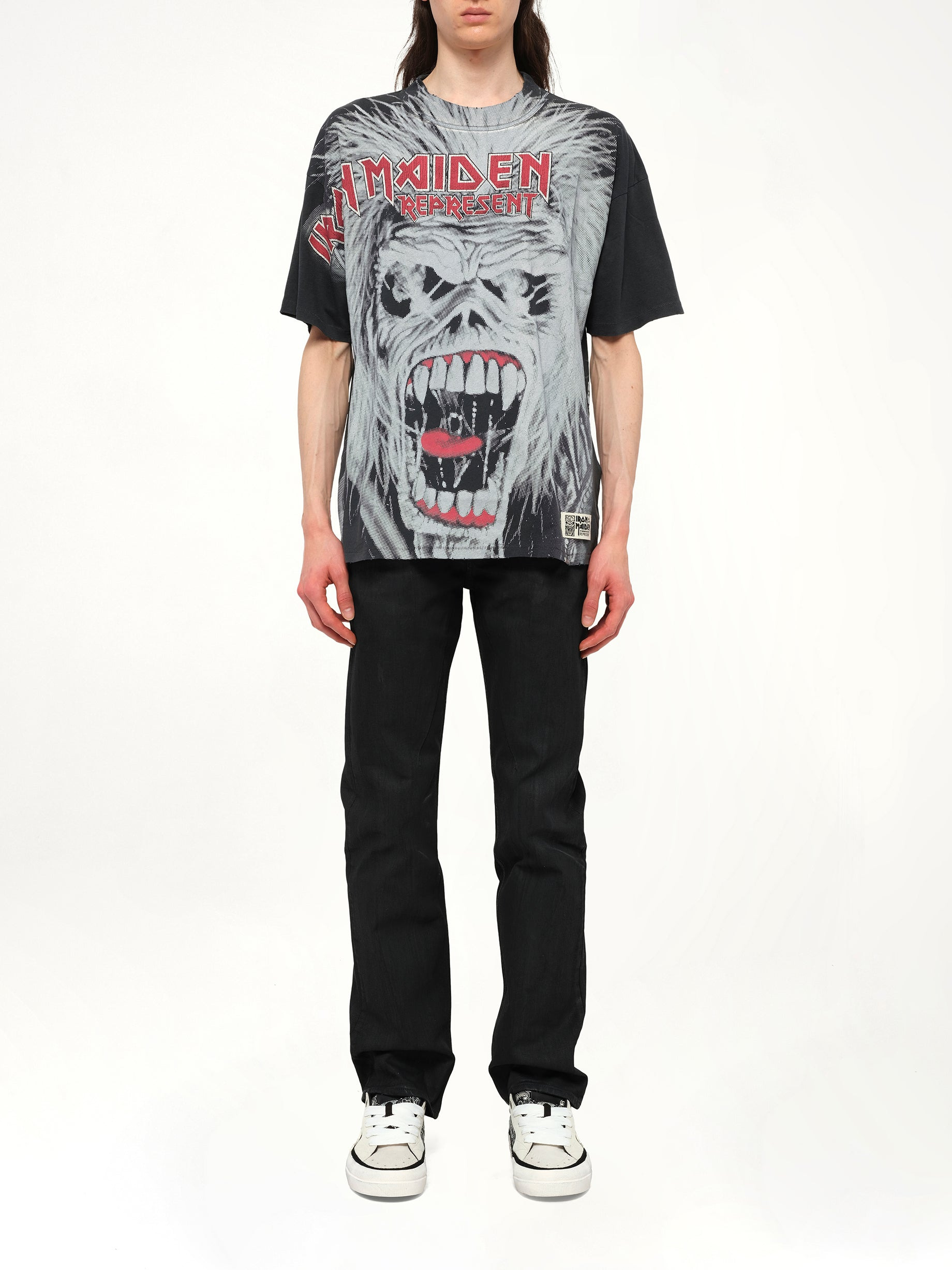 Iron Maiden British Metal T-Shirt in Stained Black - 7
