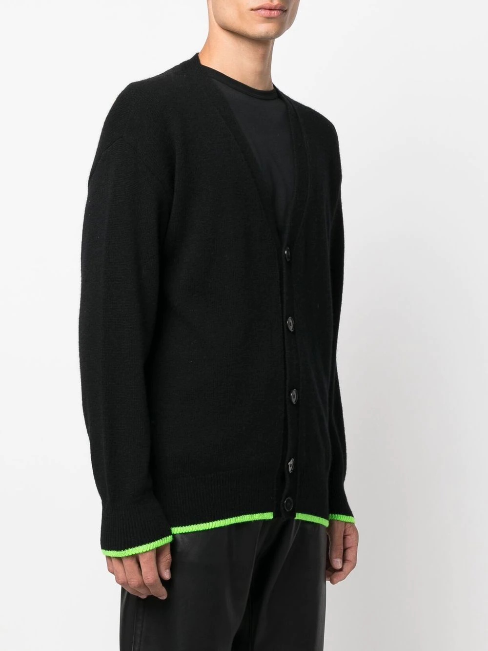 embroidered-logo fine-knit cardigan - 3