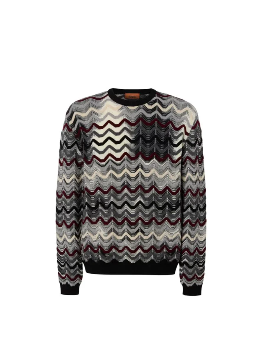 Missoni Crew-Neck Sweater With Geometric Zigzag Pattern - 1