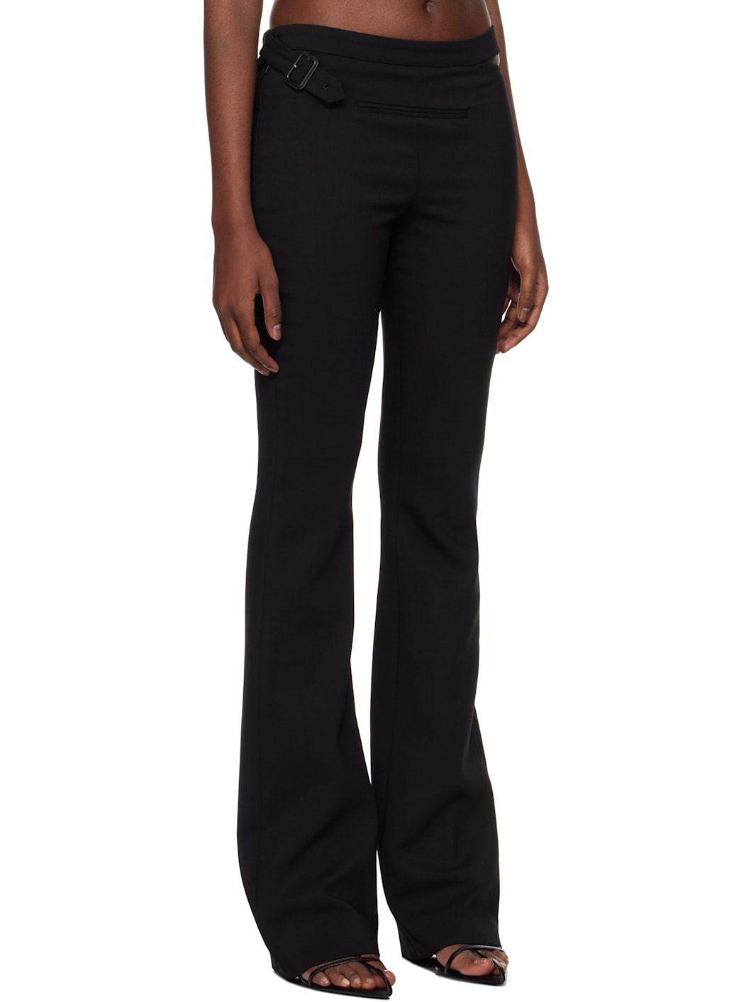 Black Tailored Slash Trousers - 2