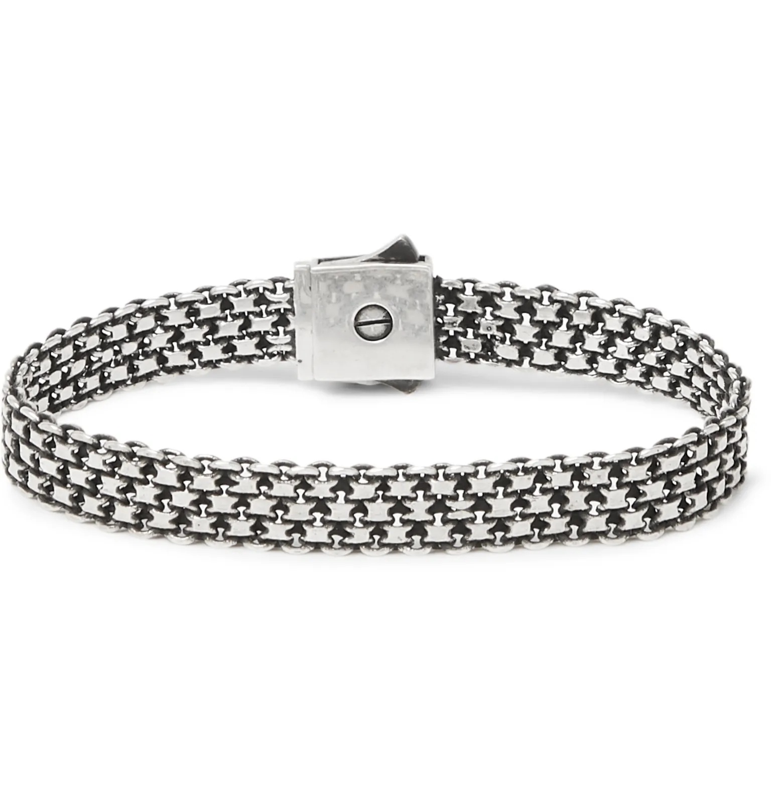 Burnished Silver-Tone Chain Bracelet - 1