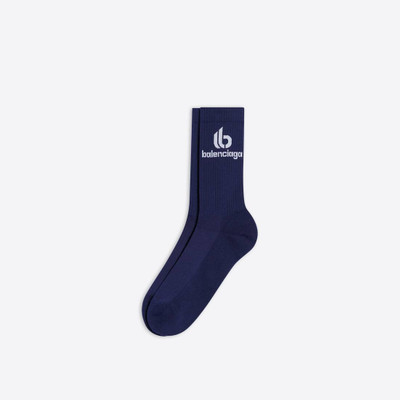 BALENCIAGA Men's Double B Socks  in Blue outlook