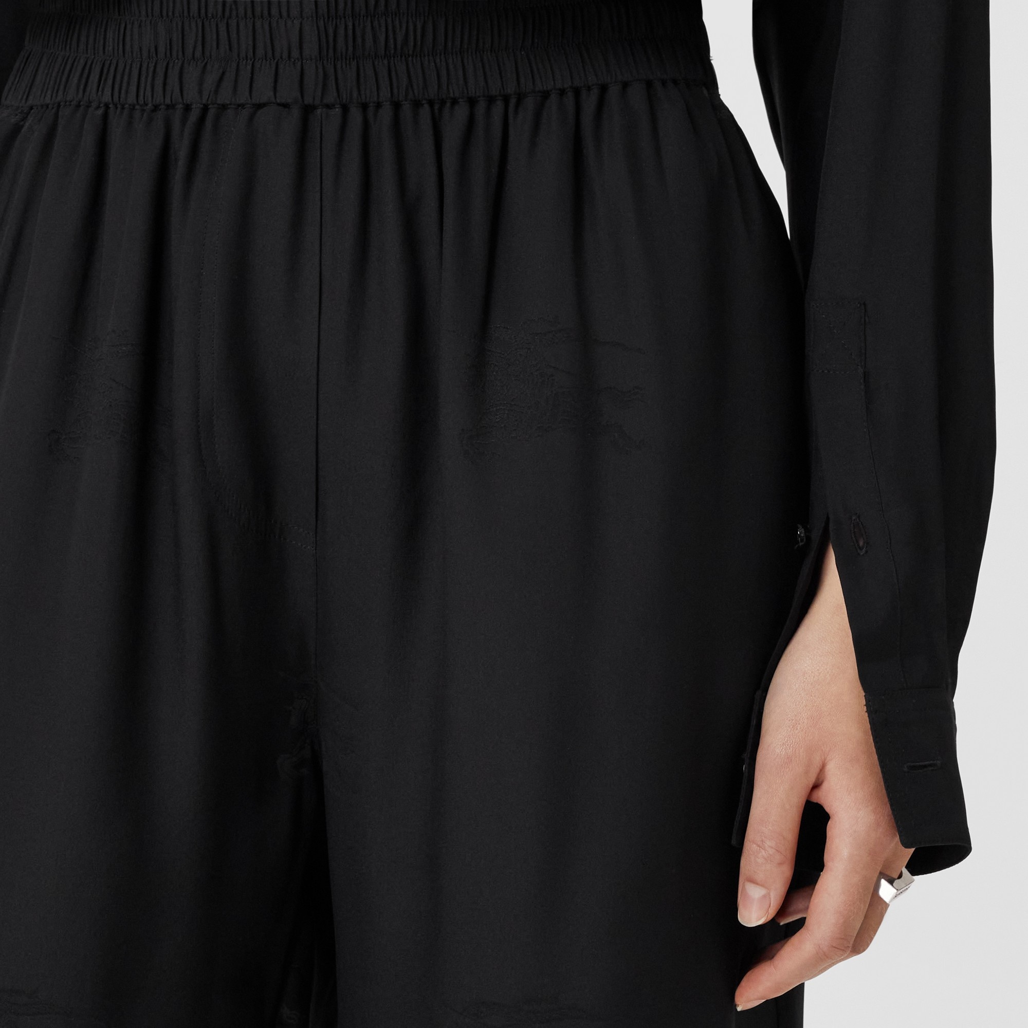 EKD Silk Jacquard Wide-leg Trousers - 2