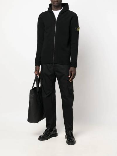 Stone Island Compass-patch zip-up hoodie outlook