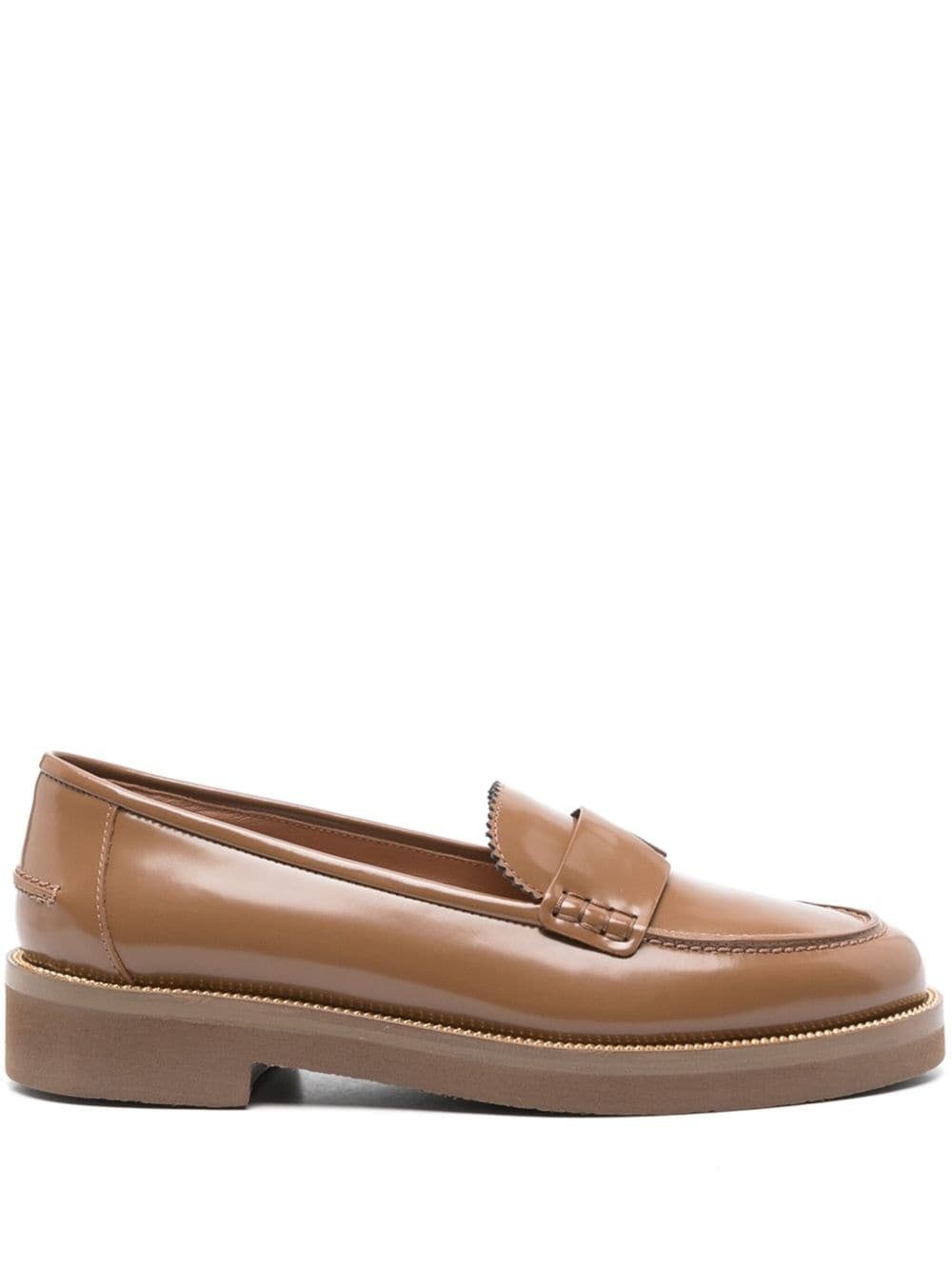 Aqua leather loafers - 1