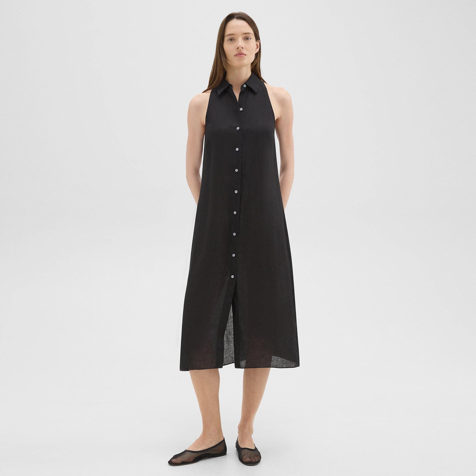 Halter Neck Shirt Dress in Hemp - 2
