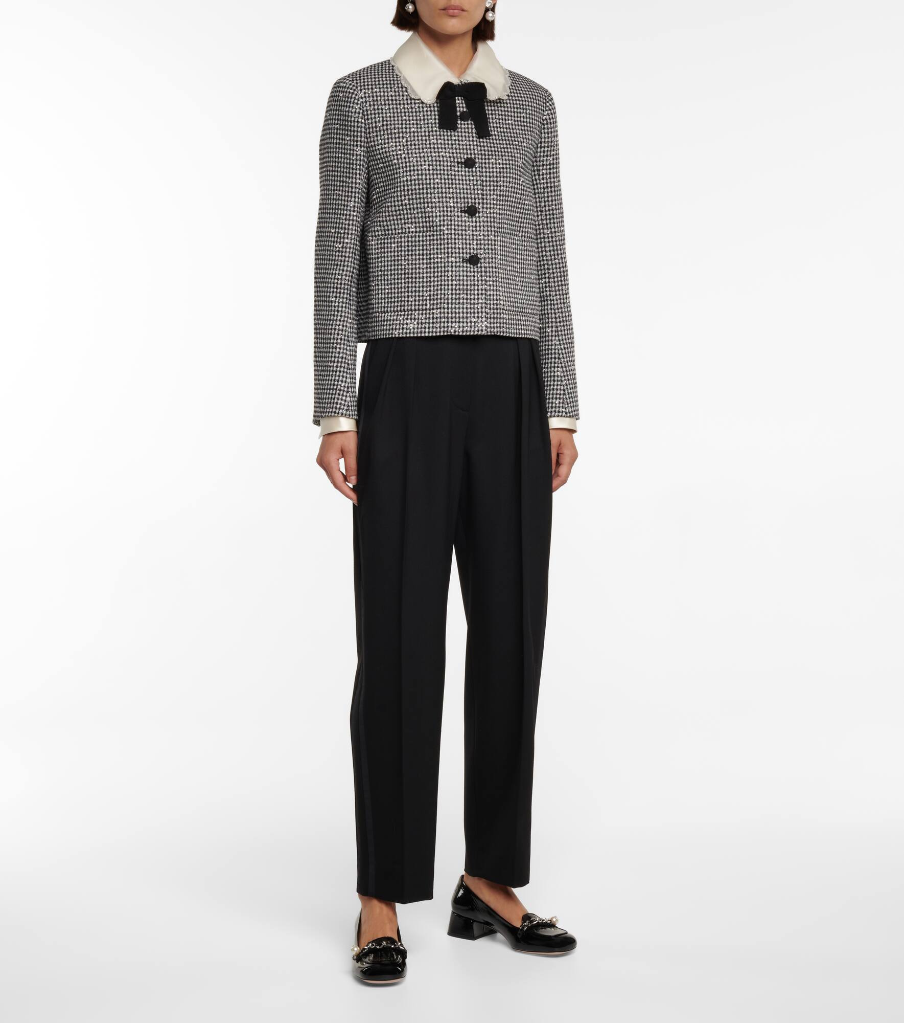 Stretch-wool grain-de-poudre pants - 2