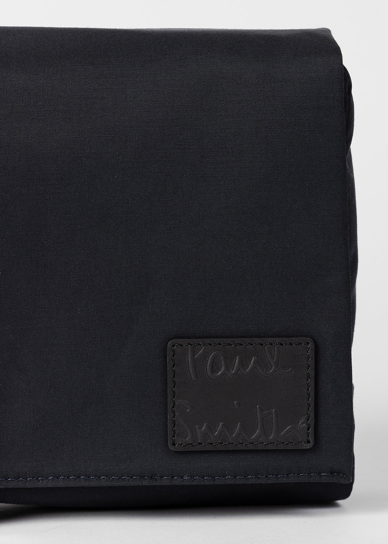 Navy Cotton-Blend Canvas Fold-Out Wash Bag 6