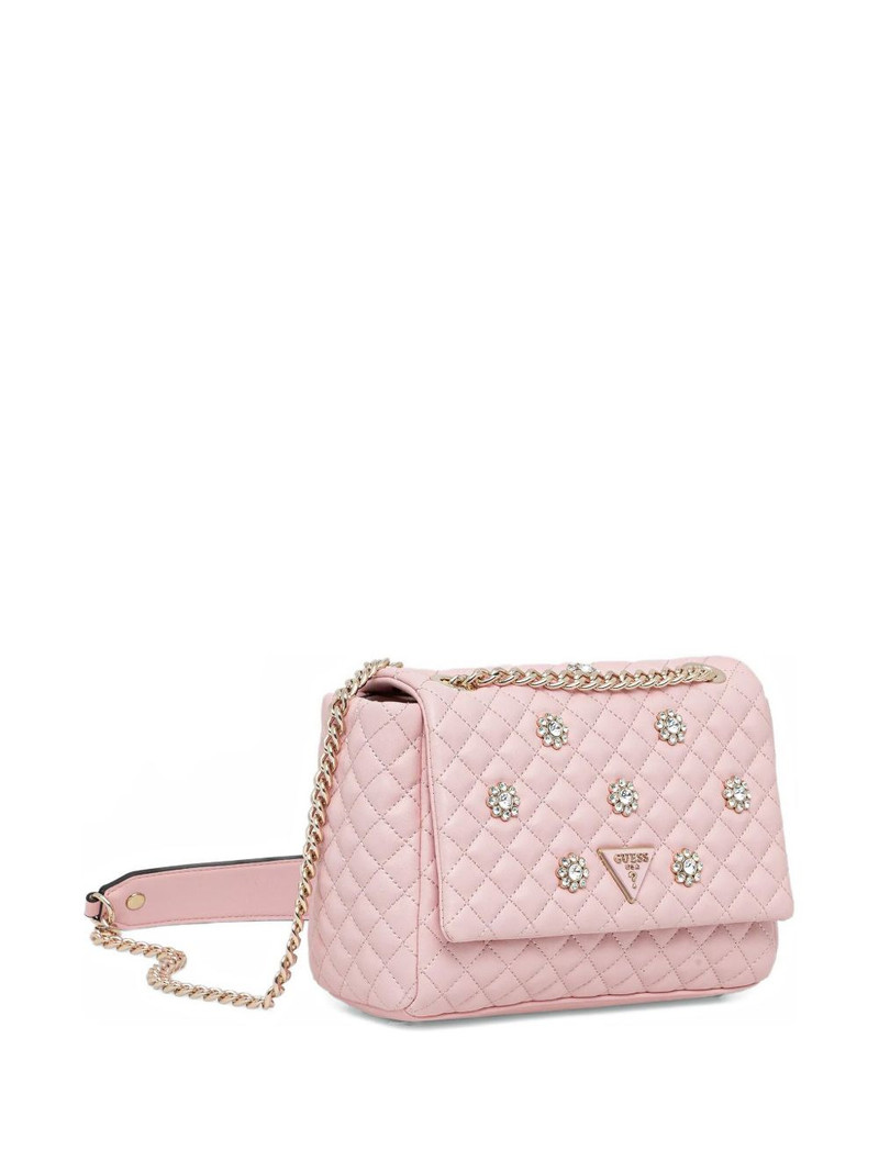 GUESS USA mini Everlee quilted floral-appliqué cross body bag outlook