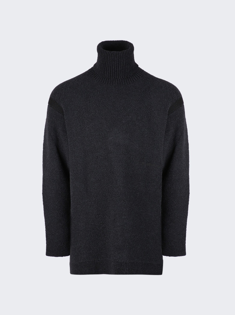 Micro Bouclé Knit Turtleneck Black BLACK 1
