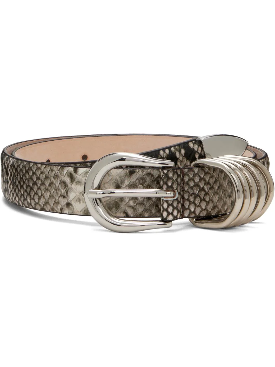 Beige Hollyhock Snake Belt - 1